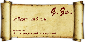 Gröger Zsófia névjegykártya
